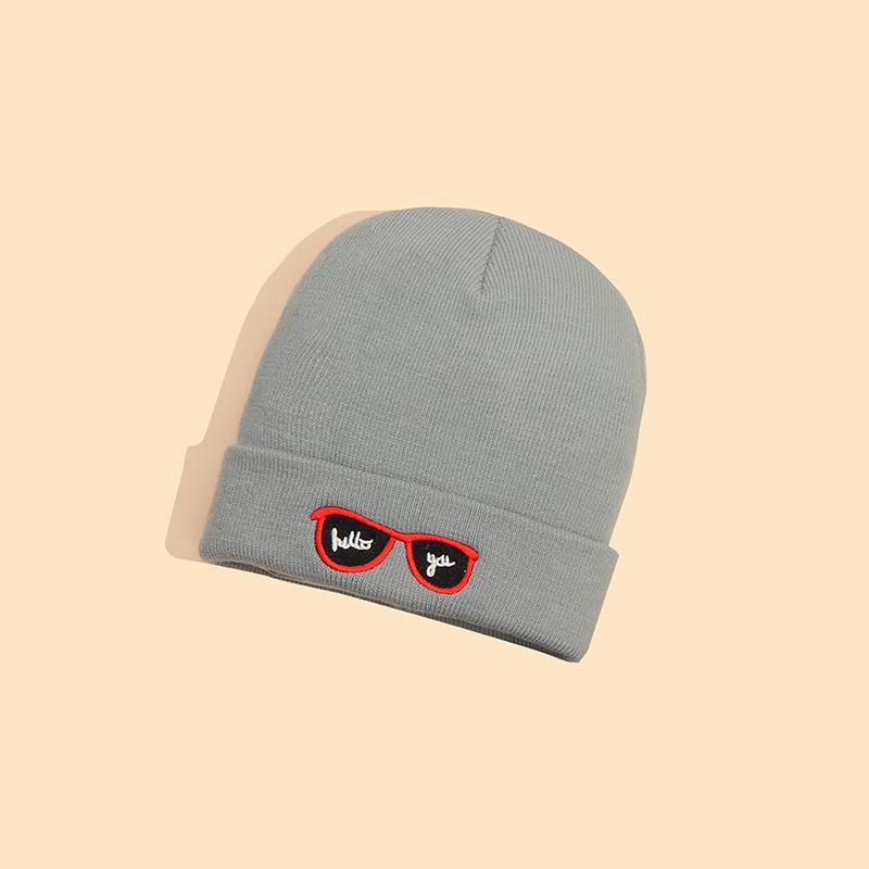 Trendy Korean Style Kids' Embroidered Knit Hat - Cute, Warm, Unisex Autumn/Winter Wool Cap