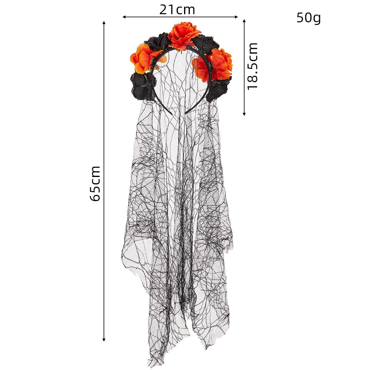 

Хэллоуин Роза Обруч для волос Фата Готический Темный Цветок для Живого Шоу Яркая Повязка на голову Венок из роз Косплей Аксессуары для волос