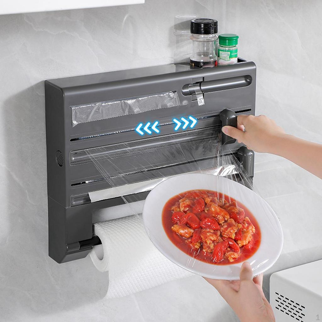 Folie- og plastfolieholder Aluminiumsholder Enkel installasjon Praktisk dispenser for plastfolie