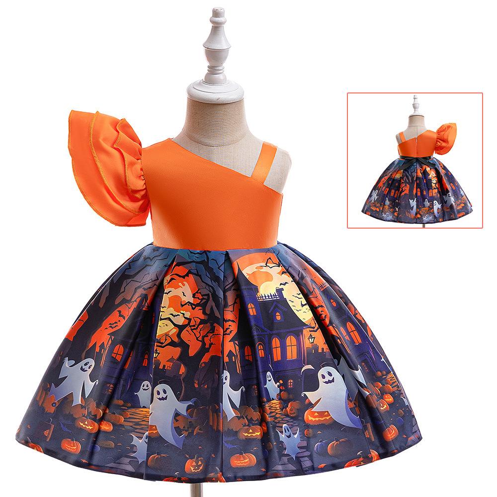 Halloween Dresses Flower Girls Dress Toddler Baptism 1st Birthday Dress Baby Girl Clothes Princess Wedding Party Kids Costume