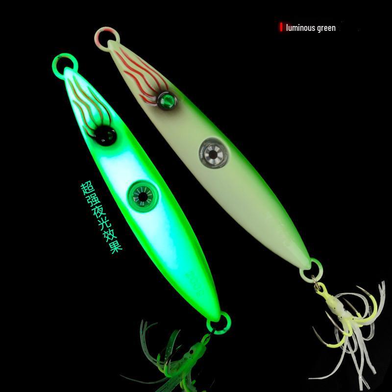 Super Bright Luminous Iron Plate Fishing Knife with Fish-Attracting Light for Overnight Sea Fishing