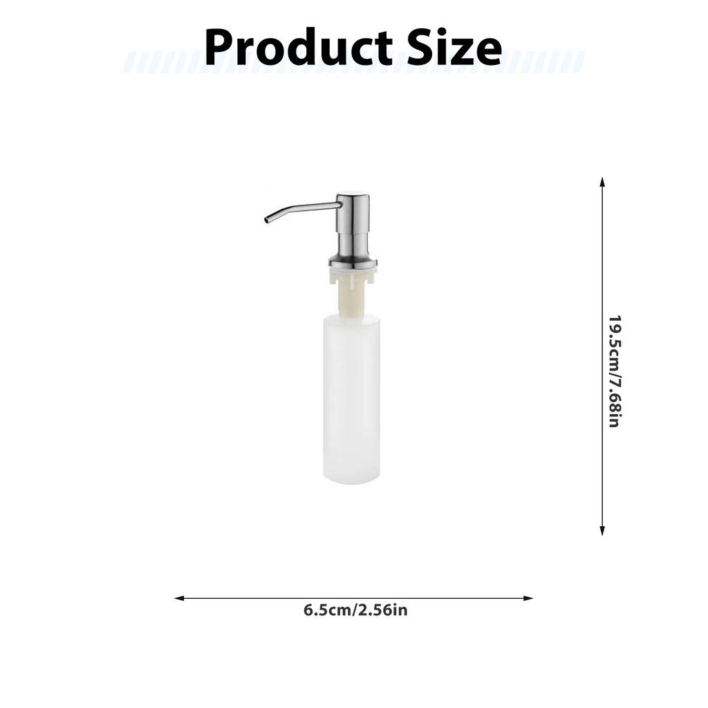Stainless Steel Soap Dispenser Liquid Soap Dispenser Pump with 350ml Bottle Suitable for Home Restaurant