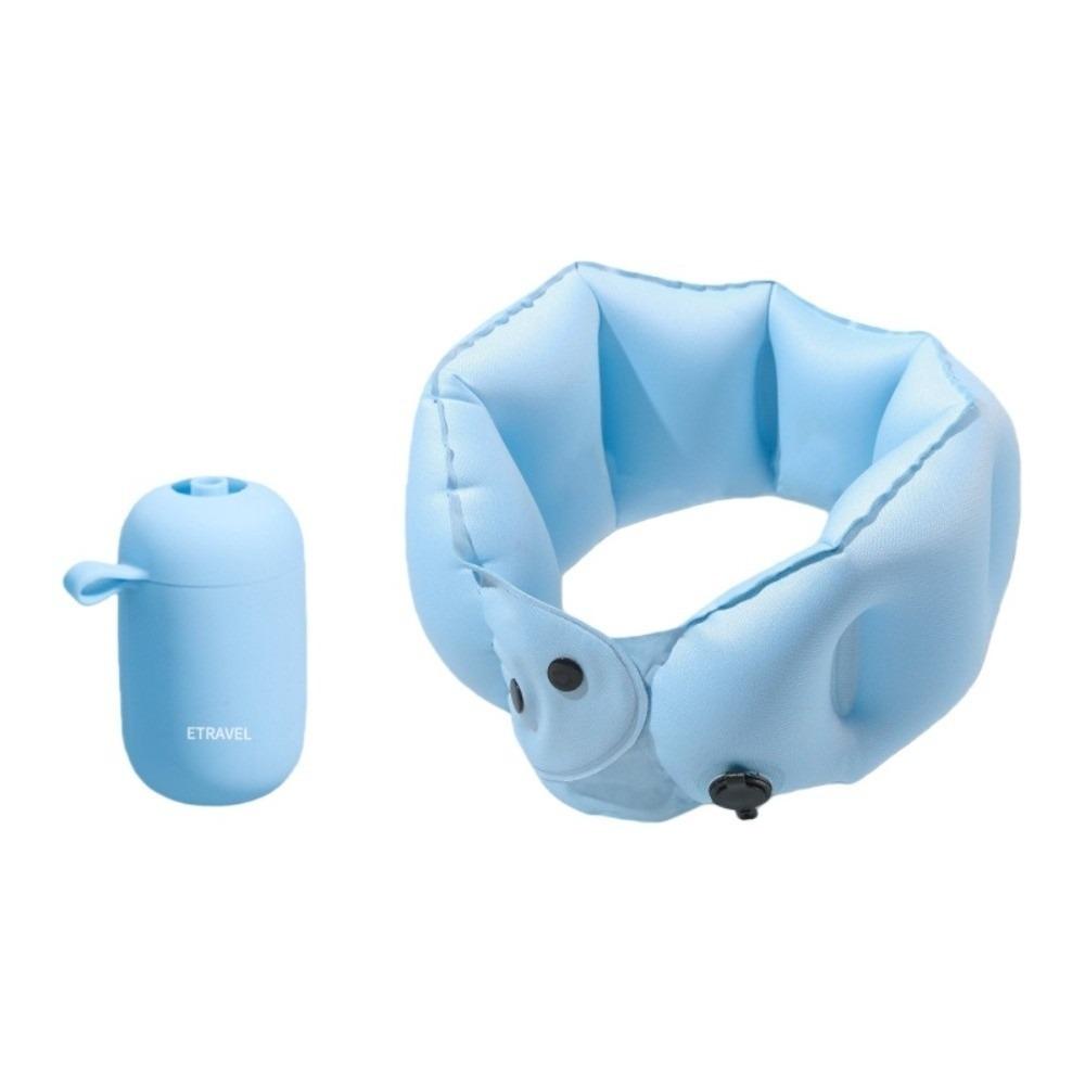 

Compact Design Portable U-shaped Neck Pillow Mini Milk Fiber Inflatable Travel Pillow Comfortable Soft Ring Neck Pillow Travel синій