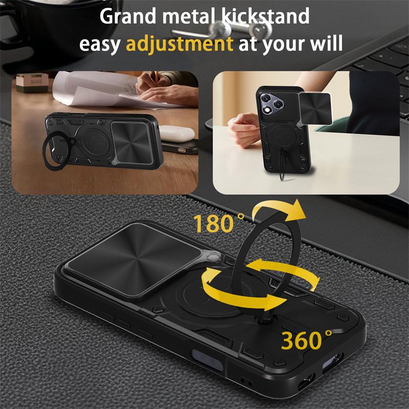 For Honor400Lite 5G Case Slide Lens Camera Shockproof Armor Phone Case For Honor 400 Lite Honer 400Lite Light Ring Holder Cover