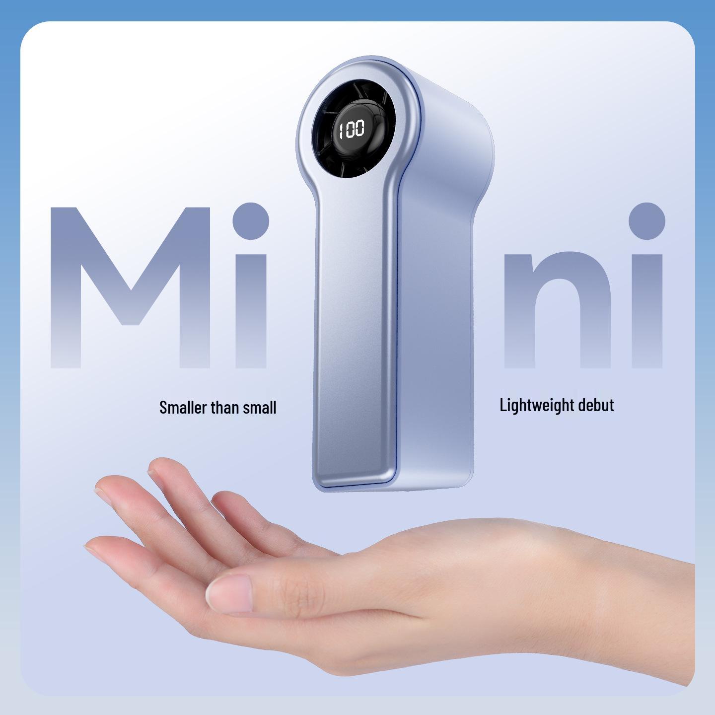 

2025 USB Rechargeable High-Speed Fan: Portable, Five-Speed, Strong Wind, Customizable Logo 40*45*117 синій