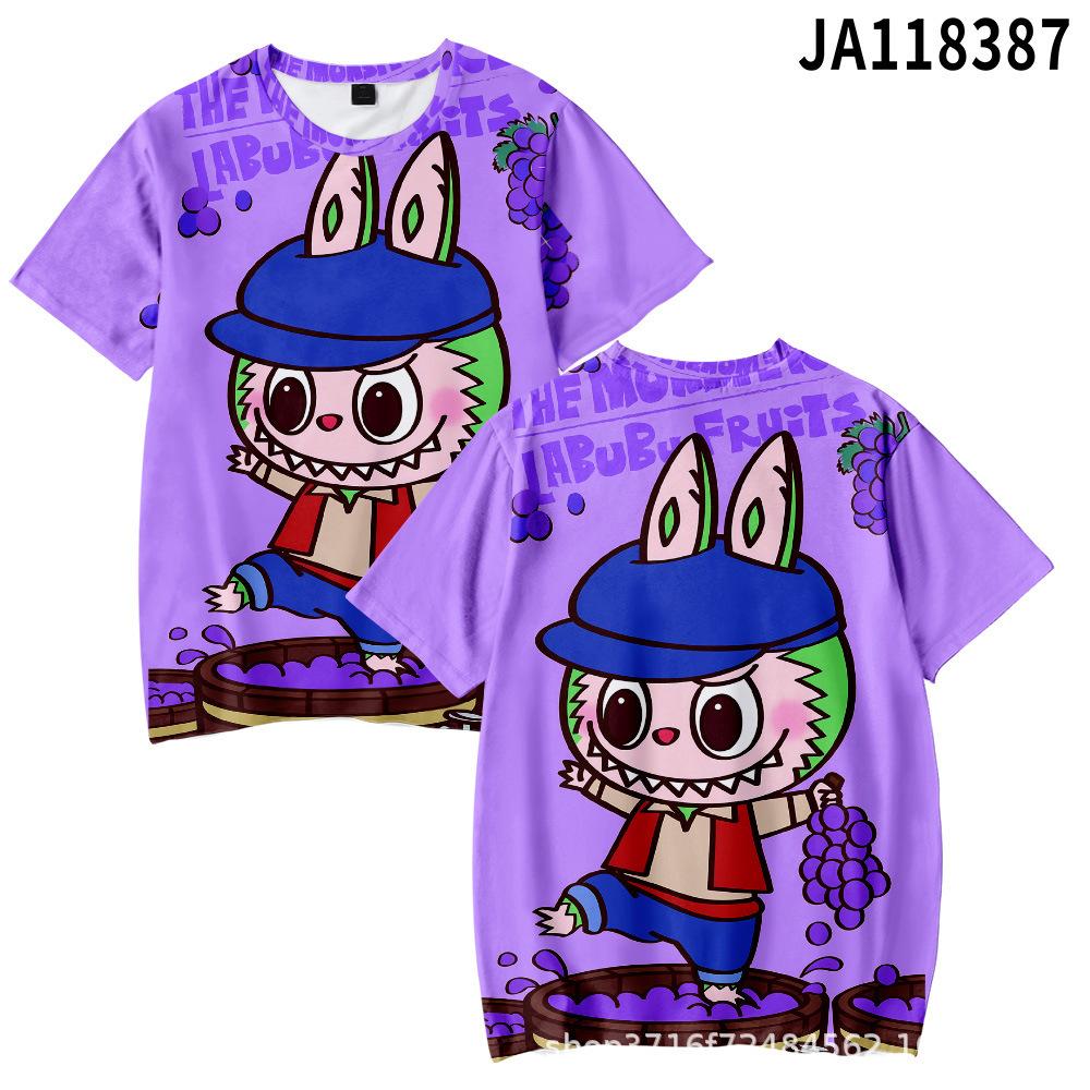 2025 New Labubu Summer Trendy Loose Fashion T-shirt Women's Daily Comfortable Short Sleeve Children's Casual Round Neck Shirt