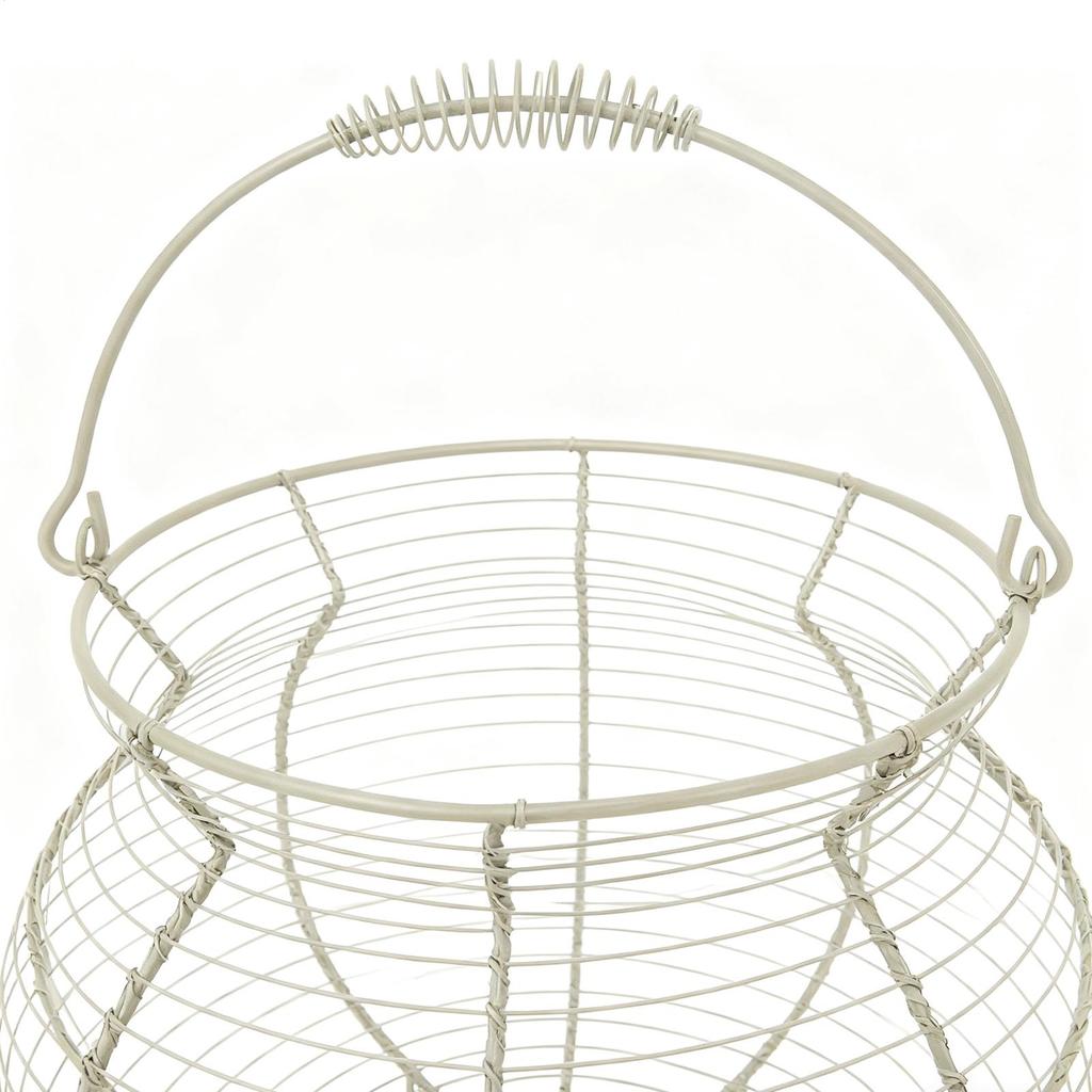 Egg Collecting Basket Vintage Woven Wire Organizer With Handle Counter Egg Holder For Kitchen Picnic Farmhouse Harvest Easter