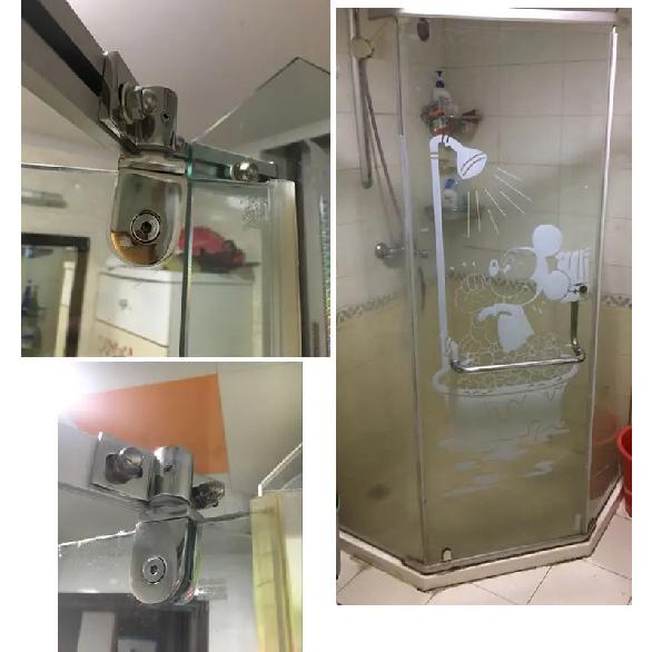 Bathroom Glass Door clip/clamp/hinge,Rotating Door shaft,Zinc Alloy and Stainless Steel,no Rust , Shower Accessories