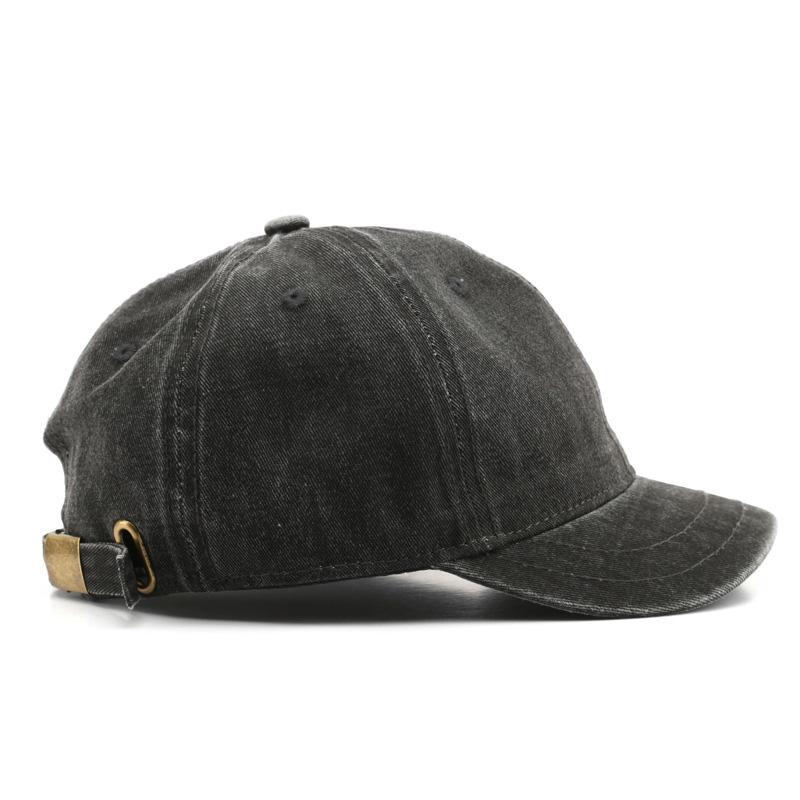 

Men Short Brim Duck Tongue Cap Solid Color Cotton Adjustable Baseball Caps For Women Outdoor Sun Protection Hat 55-59cm чорний