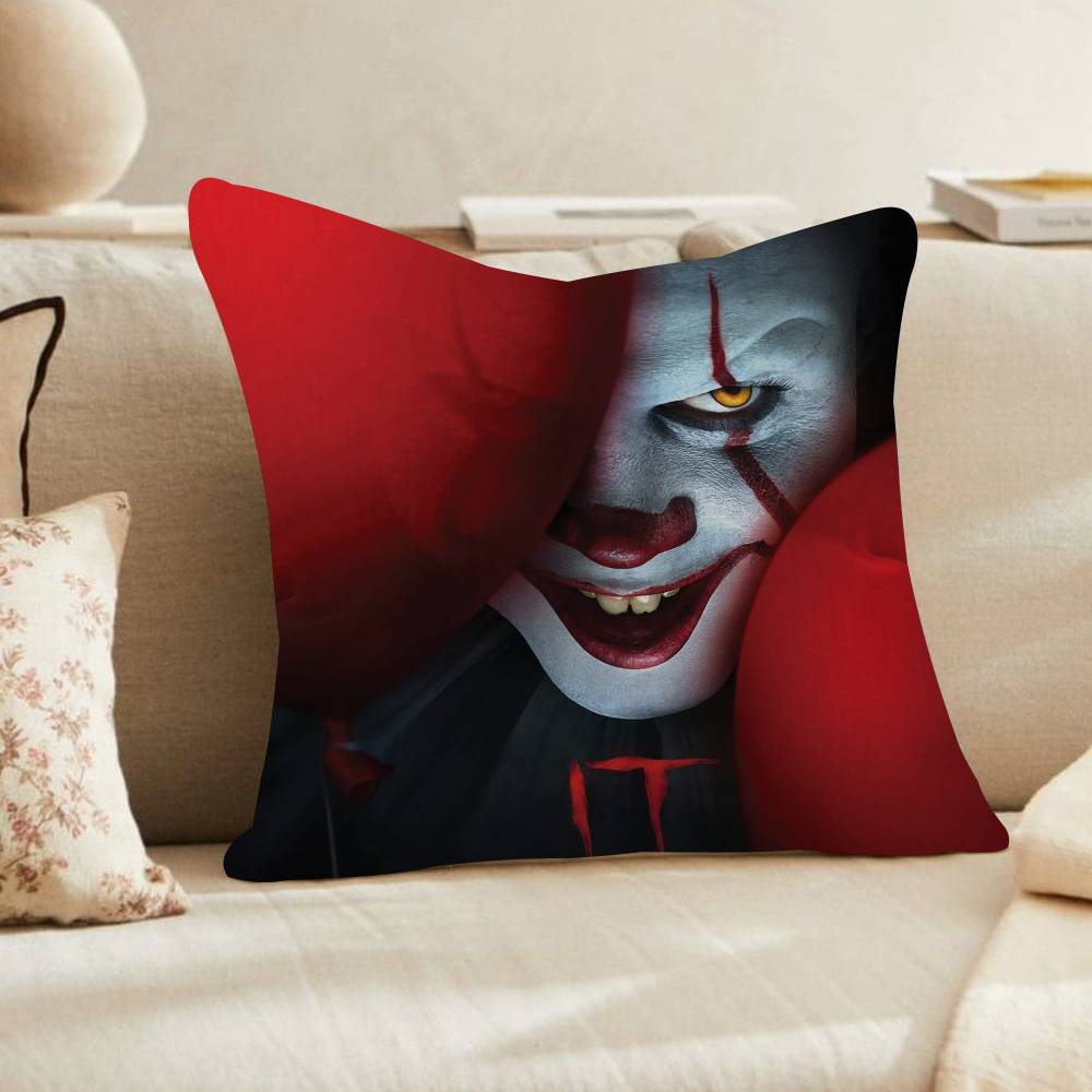 Horrorfilm It Pennywise Clown Kissenbezug x Polyester Sofakissen Dekorative Wurfkissen Heimdekoration Kissenbezug