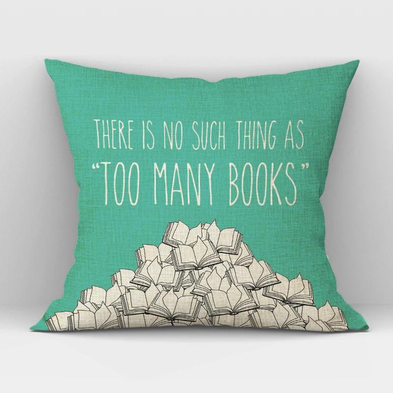 

Я люблю книги, приятного чтения, кофе, чая, декоративная наволочка для подушки, домашний диван, автомобильное сиденье, декоративная наволочка, на заказ 450mm*450mm