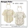 Baby Clothes for Summer Short Baby Newborn Floral Months [Reegoo Peter] Girls, Bodysuit, Romper, Sleeves, Clothes, 100% Cotton, Clothes, Headband,