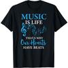 Vintage Music Is Life Graphic TShirt 100 Cotton ONeck Short Sleeve Summer Casual Mens Tshirt Streetwear