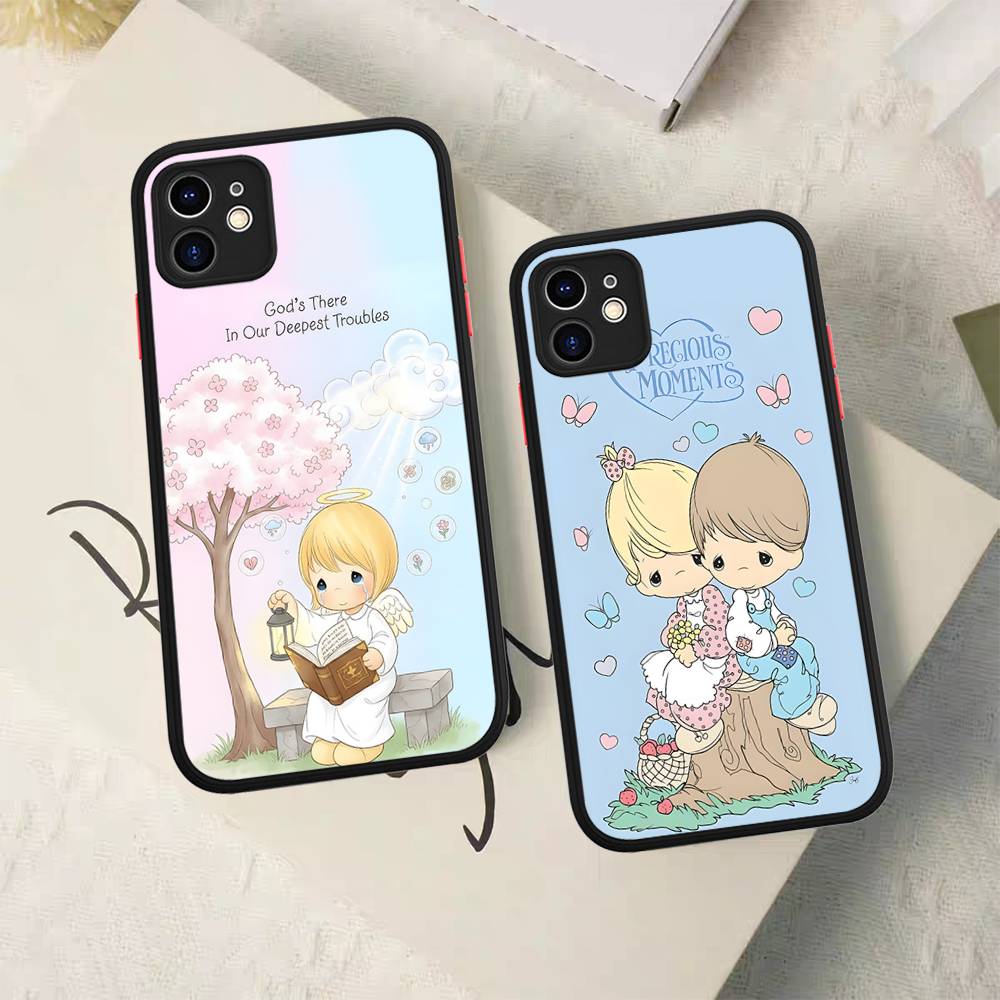Precious Moments Cute For IPhone Air 16 15 14 Plus 13 12 11 Pro Max Matte Cover Jelly Shockproof Phone Case