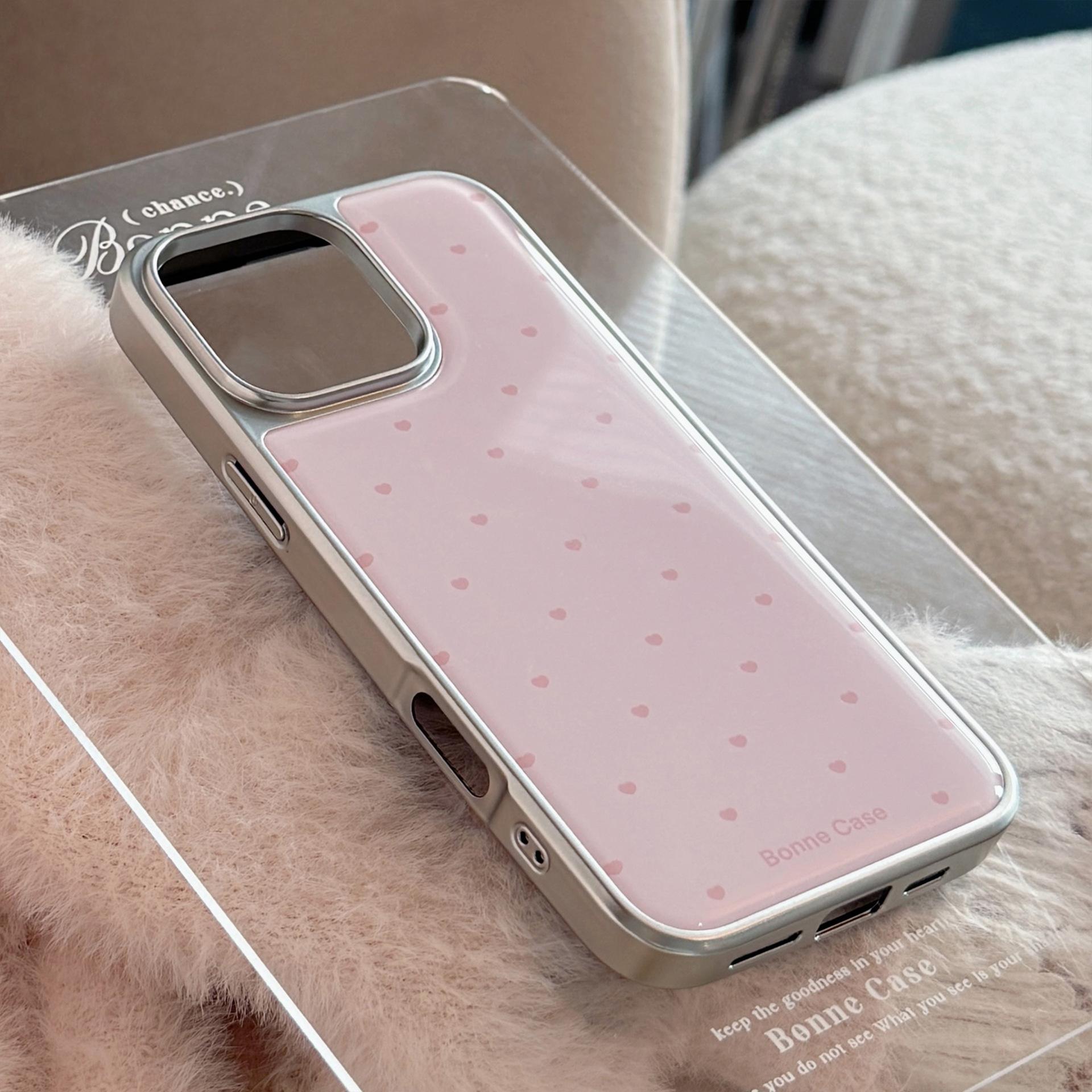

Simple Little Heart Suitable for 16 Apple 15promax Phone Case Iphone14 Resin 13 Sweet 15 Hard Huawei Samsung S25ULTRA