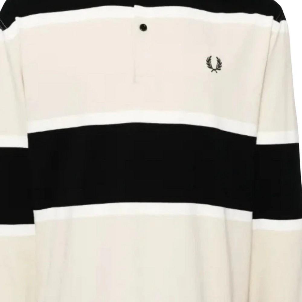 Fred Perry Mens Striped Long-Sleeved Polo Shirt