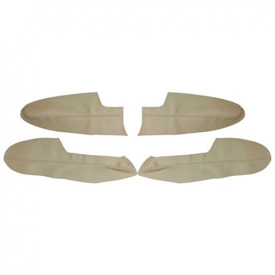 4pcs Beige Leather Car Inner Door Armrest Cover Pad For Nissan Qashqai 2016-2018