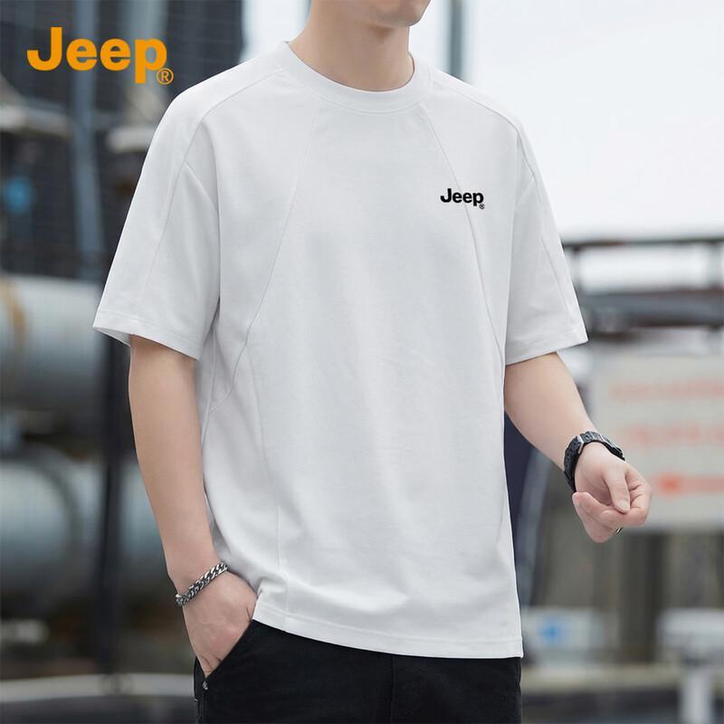 

JEEP Men s Spring/Summer 2026 Loose Fit Round Neck Solid Short Sleeve T-Shirt XL