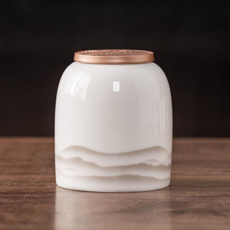 

Саловый нефрит керамическая банка для чая размер алюминиевый сплав герметичная банка бытовая Пуэр белый чай рассыпной чай банка высококачественная