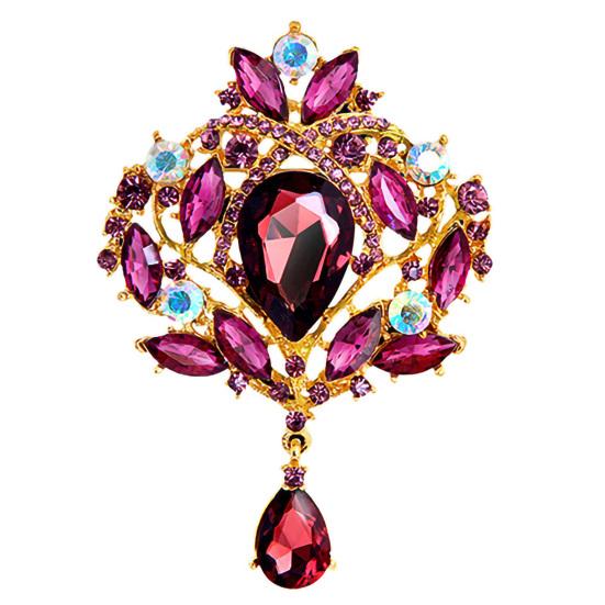 Brooch Water Drop Rust-resistant Alloy Elegant Clothes Pin for Banquet