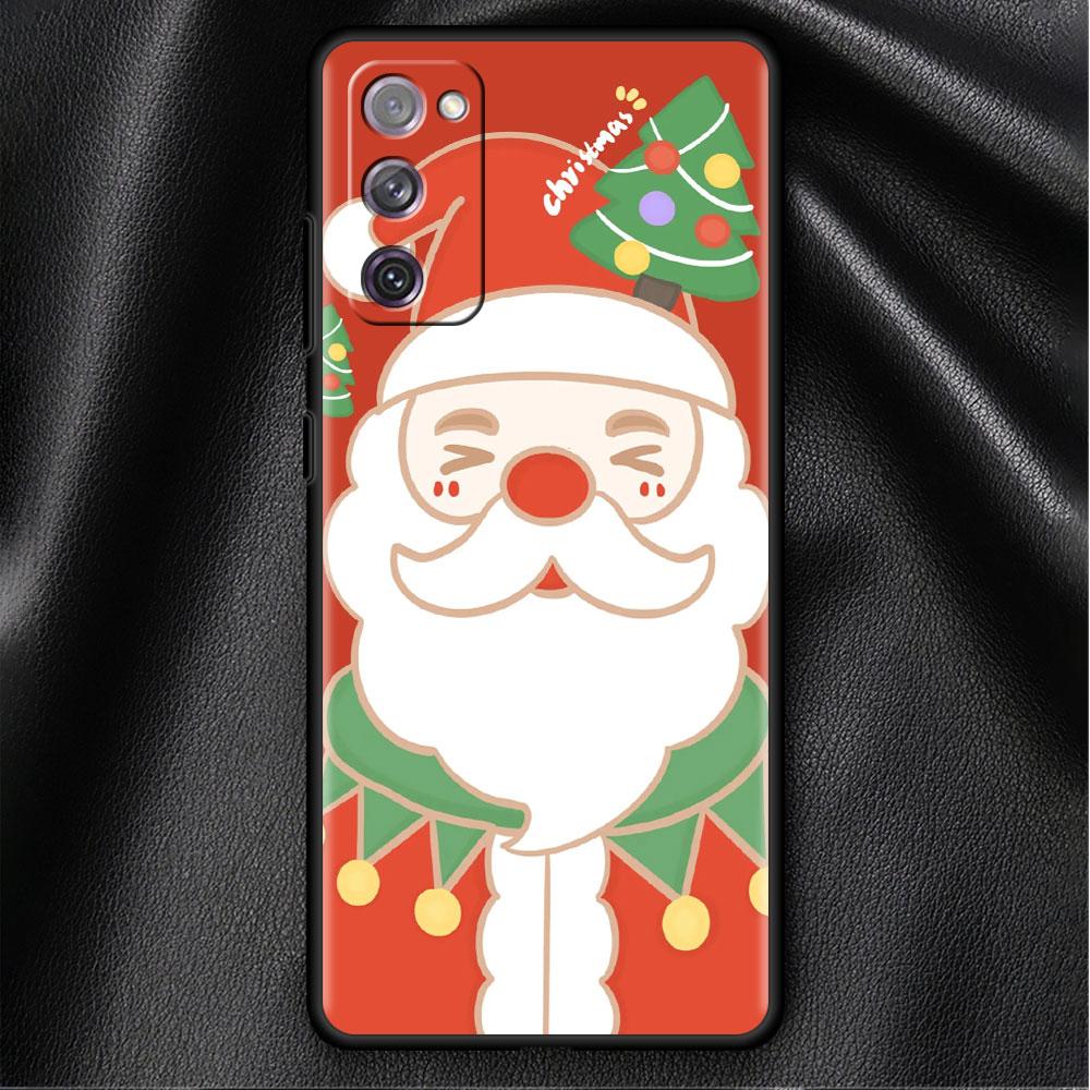 Bumper Case For Samsung Galaxy S22 Ultra S21 FE S20 Plus S10 Lite Phone Cover S10e S9 S8 S7 Silicone Funda Christmas Santa Claus