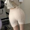 Damen Winter-Shorts, gestrickt, hohe Taille, elastisch, einfarbig, hält warm, schützt vor Witterung, Basic-Shorts für den täglichen Gebrauch zu Hause und mehr