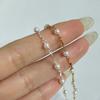 Vintage 3-3.5mm Fresh Water Pearls 14K Gold Filled Dapped Bar Chain Permanent Handmade Bracelet Jewelry Making Findings