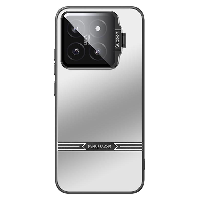 For Xiaomi 14 Matte Cell Phone Cases PC+TPU Cover with Lens Frame Kickstand