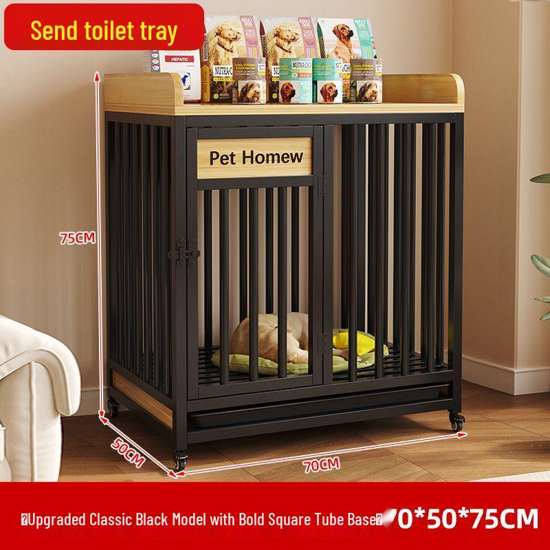 Indoor Large Dog Kennel with Toilet Separation, Thickened Bedroom Pet Cage