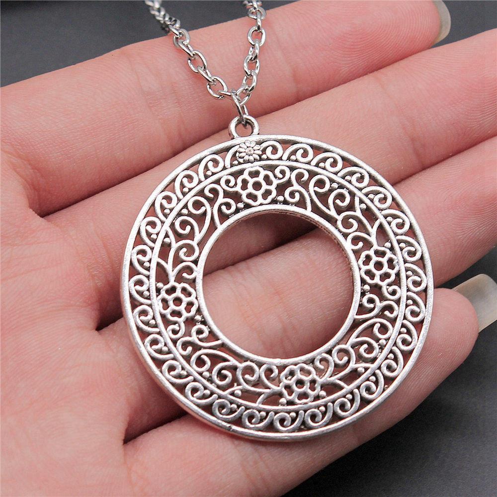 

Мандала квітка 45 см або 70 см довгий ланцюжок намисто дівчина ювелірні вироби аудиторія нові прикраси A22-48x45mm-45cm Chain