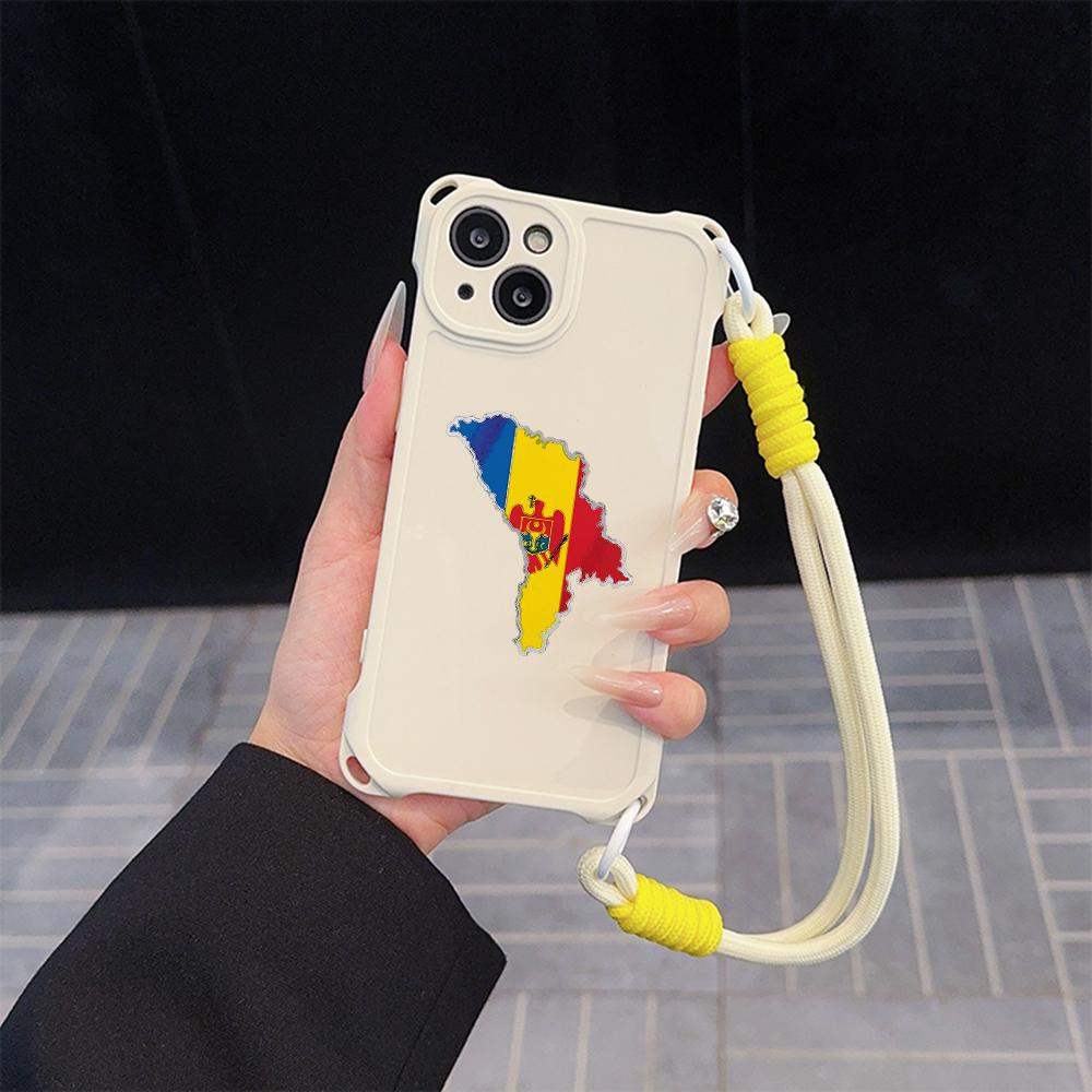 

Мягкие чехлы для iPhone 16 15 13 12 11 14 Pro Max 7 8 Plus XR Четыре угла Защитный чехол от падения Дополнительный шнурок N91 Флаг Молдовы искусство for iPhone 7/8