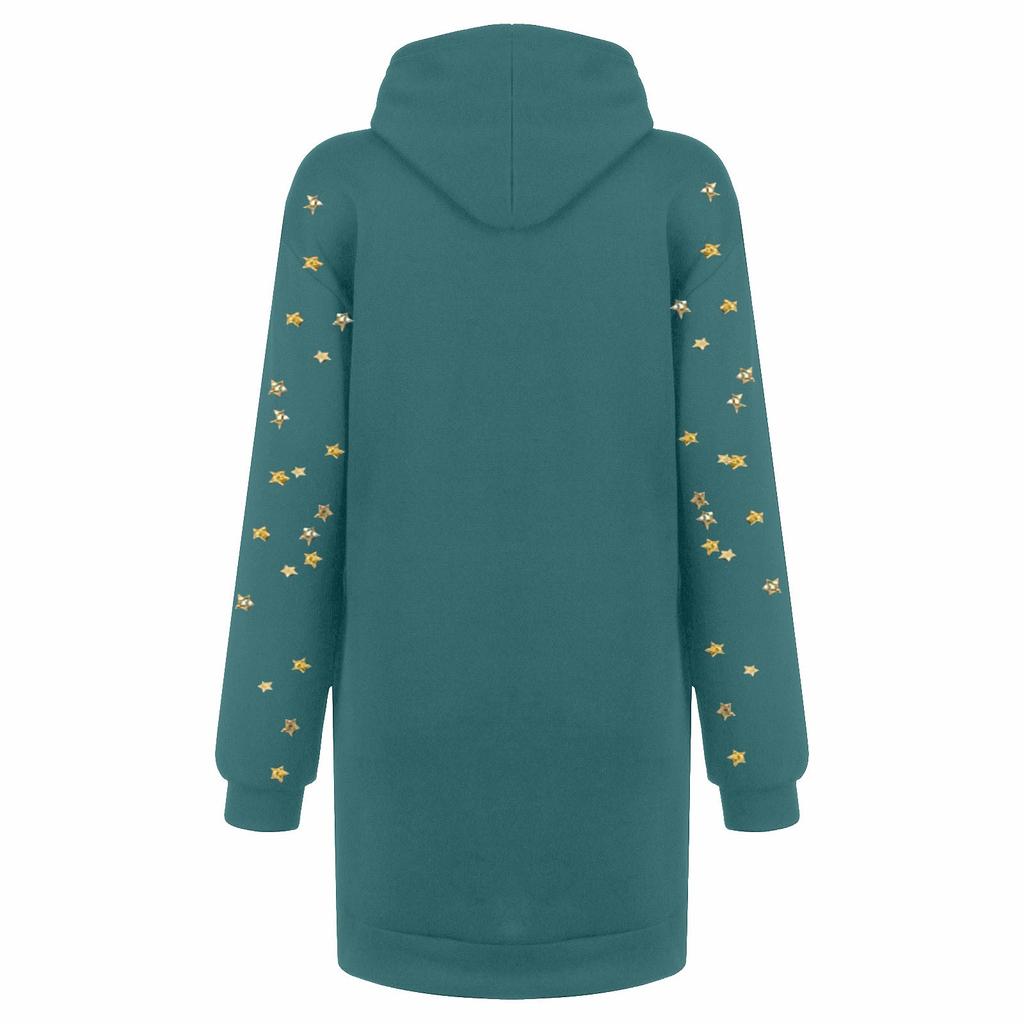 Sweat-shirt à capuche et manches longues pour femmes, imprimé de noël, poche mi-longue, avec poche