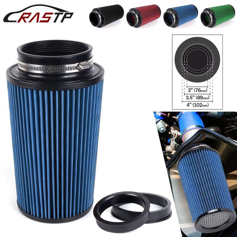 RASTP-Universal 3" 3.5" 4" Car High Flow Cold Air Intake Air Filter Conical Washable Air Filters For Race Car 10.6" Tall OFI141
