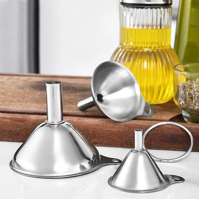 3PCS Kitchen Oil Liquid Bar Stainless Steel Wine Flask Funnel Detachable Cone Small Mouth Funnels For Home Kitchen Accessories