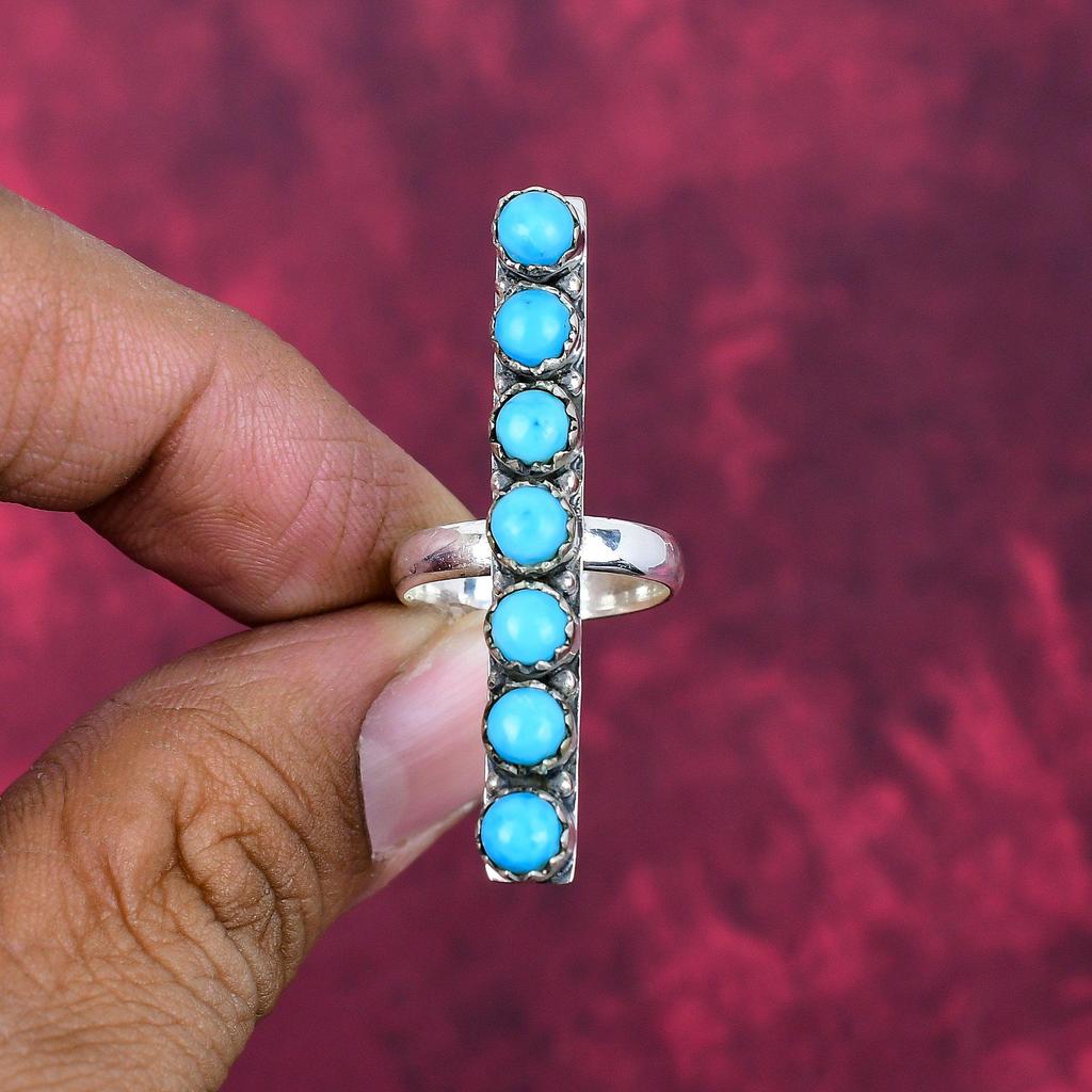 Sleeping Beauty Turquoise Jewelry, 925 Solid Sterling Silver Ring Jewelry, Handmade Ring Gemstone Jewelry For Women