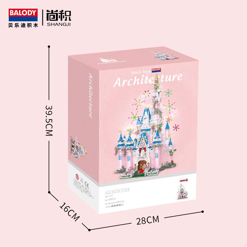 Balody Blocks Beautiful Prince Pink Castle Building Bricks Fairy Tale Brinquedos Kids Toy New Year Girl Girlfriend Present 21221