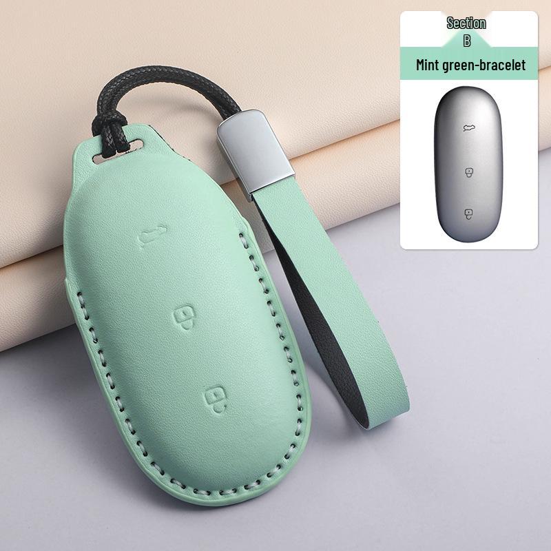 Dreifarbige PU-Leder-Autoschlüsselhülle für Ideal L6-L9