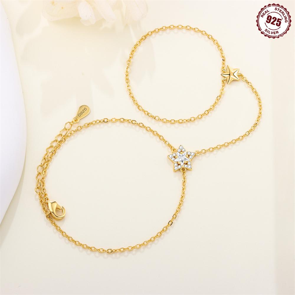 Original Kupfer Exquisites Glänzendes Armband Stern Sonne Gold Ineinandergreifendes Armband Accessoire Jubiläum Valentinstagsgeschenk Schmuck
