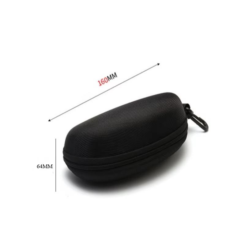 Portable EVA Glasses Protector Case - Zipper Closure with Carabiner Hook, Outdoor Torch Storage Box (Flashlight Accessories)
