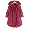 Women's Button Plush Hooded Double-faced Fleece Sweatshirt Fashionable Mid-length Coat