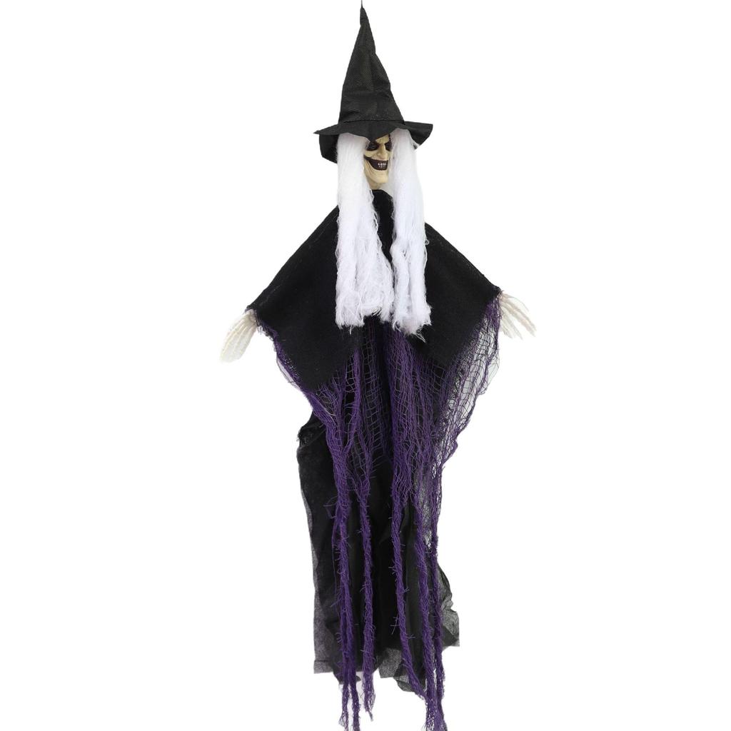 Large Grim Reaper Skull Hanging Ghost for Halloween Decor - Perfect for Haunted House, Courtyard, Porch, or Escape Room Scene Settings