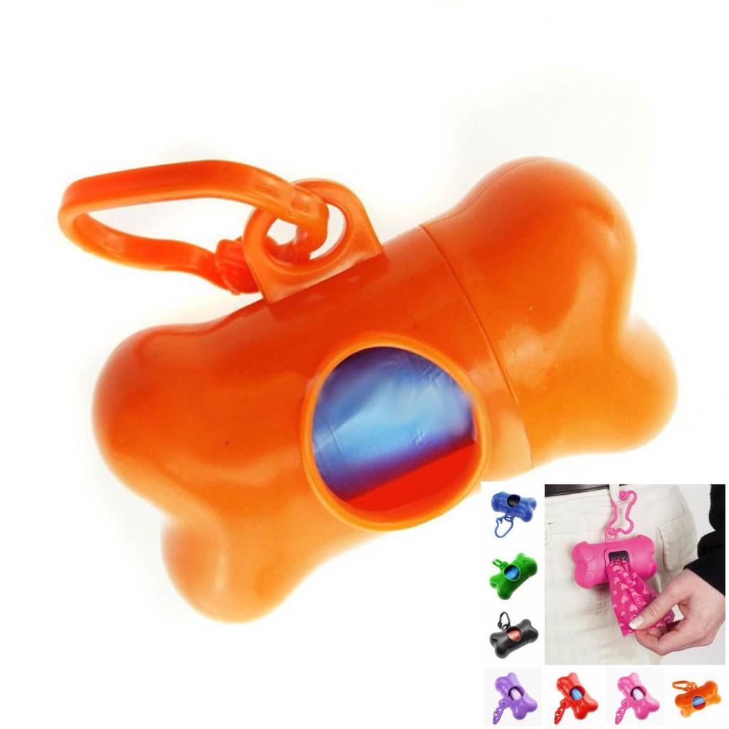 Pet Dog Bone Shape Garbage Waste Clean-up Bag Dispenser Box Carrier Holder Case