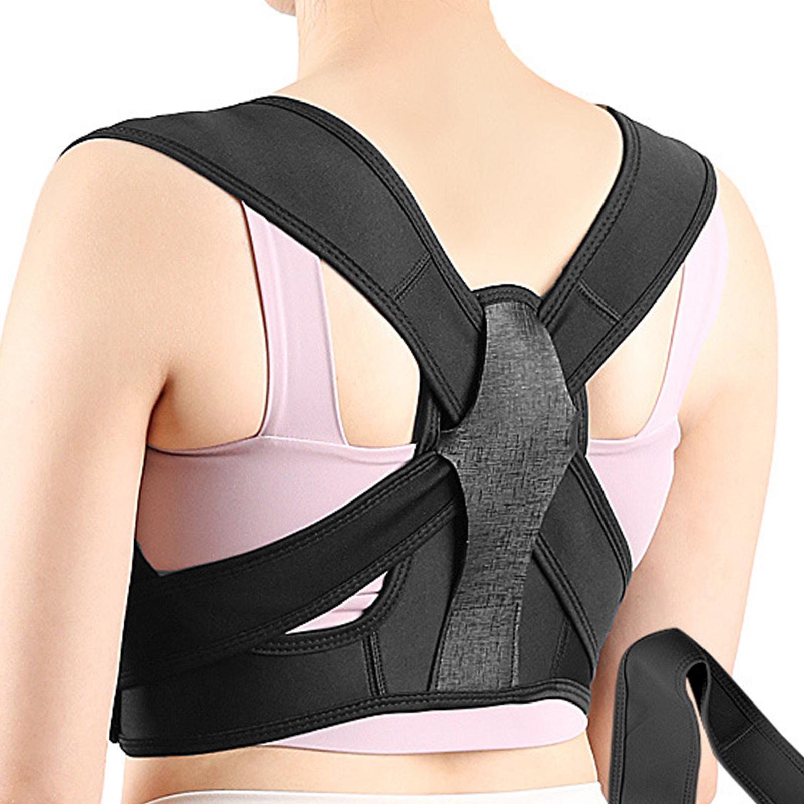 

Back Corrector Back Support Strap with Hook and Looping Closure for Perfectly fit on Body Easy to Use at Home Office S чорний