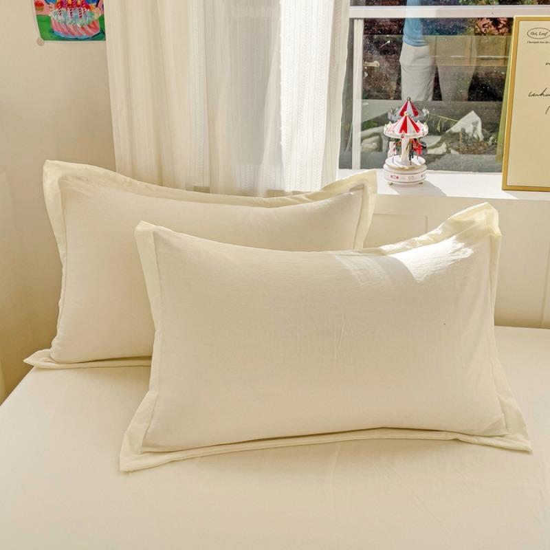 2PCS solid color washable pillowcase 48x74cm single pillowcase, no sheets