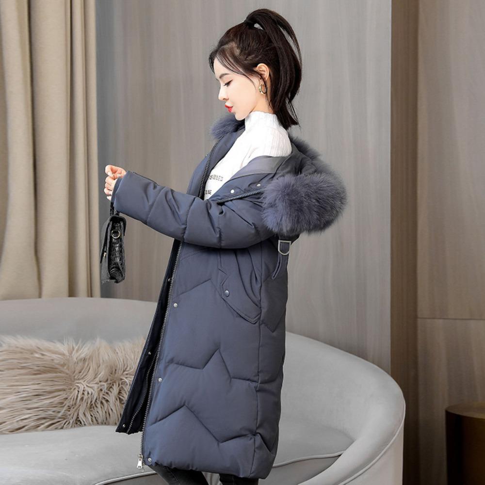 

New fat mm100kg fattened plus size cotton-padded coat medium and long winter coat L серый