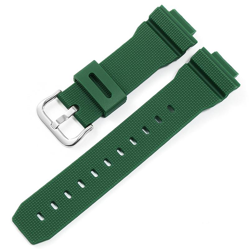 

Подходит для Casio DW6900/DW5600/GM2100/GA2100 Ремешок для часов с клетчатым рисунком и приподнятым краем 16 мм Raised mouth-16mm зелёный
