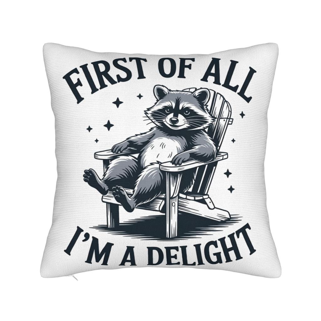 Prima di tutto SONO UN DELIZIOSO Divertente Procione Federe Cuscino Stuff Stampato Copricuscino Regalo Copricuscino Decorativo Sedia Multi-Taglia