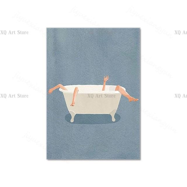 Nordic Poster Pool Party Swim Diving Bathtub Coffee Girl Abstract Wall Art Print Canvas Painting Decor Pictures Living Room Home