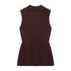 2025 Spring/Summer European & American Style Women's Two-Button Ruched Waist Knitted Vest
