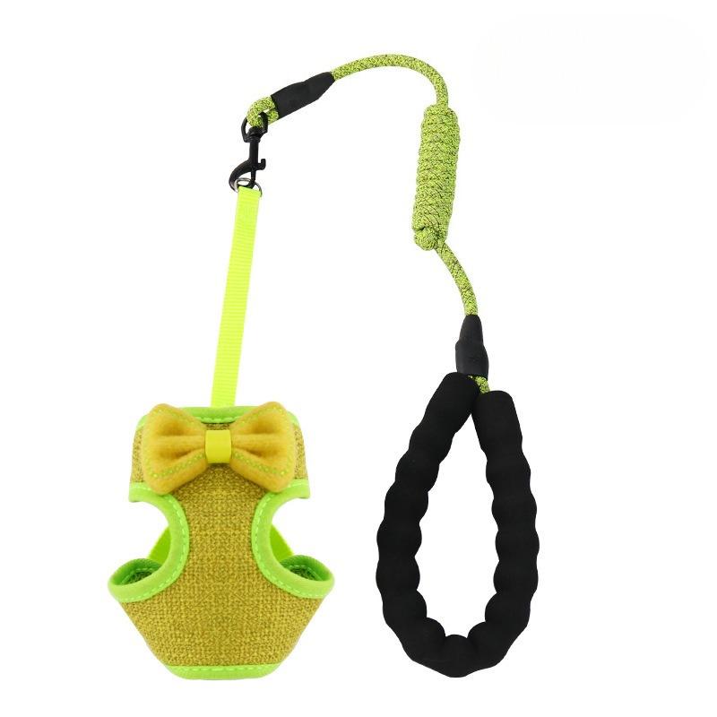 Belt-style Bow-shaped Cat Leash To Prevent Escape, Adjustable Cat Walking Rope, Chest-back Traction Rope